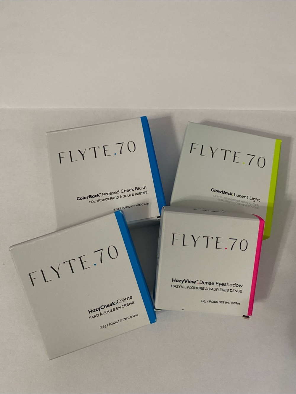 FLYTL.70 Color Makeup set Shades Blue, Pink, Lime, Aqua MSRP $134